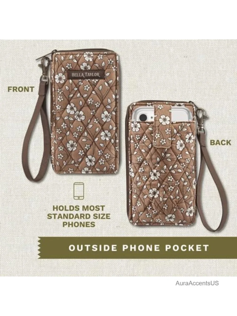 Cell Phone Wristlet Wallet with RFID Protection and 8 Card Slots